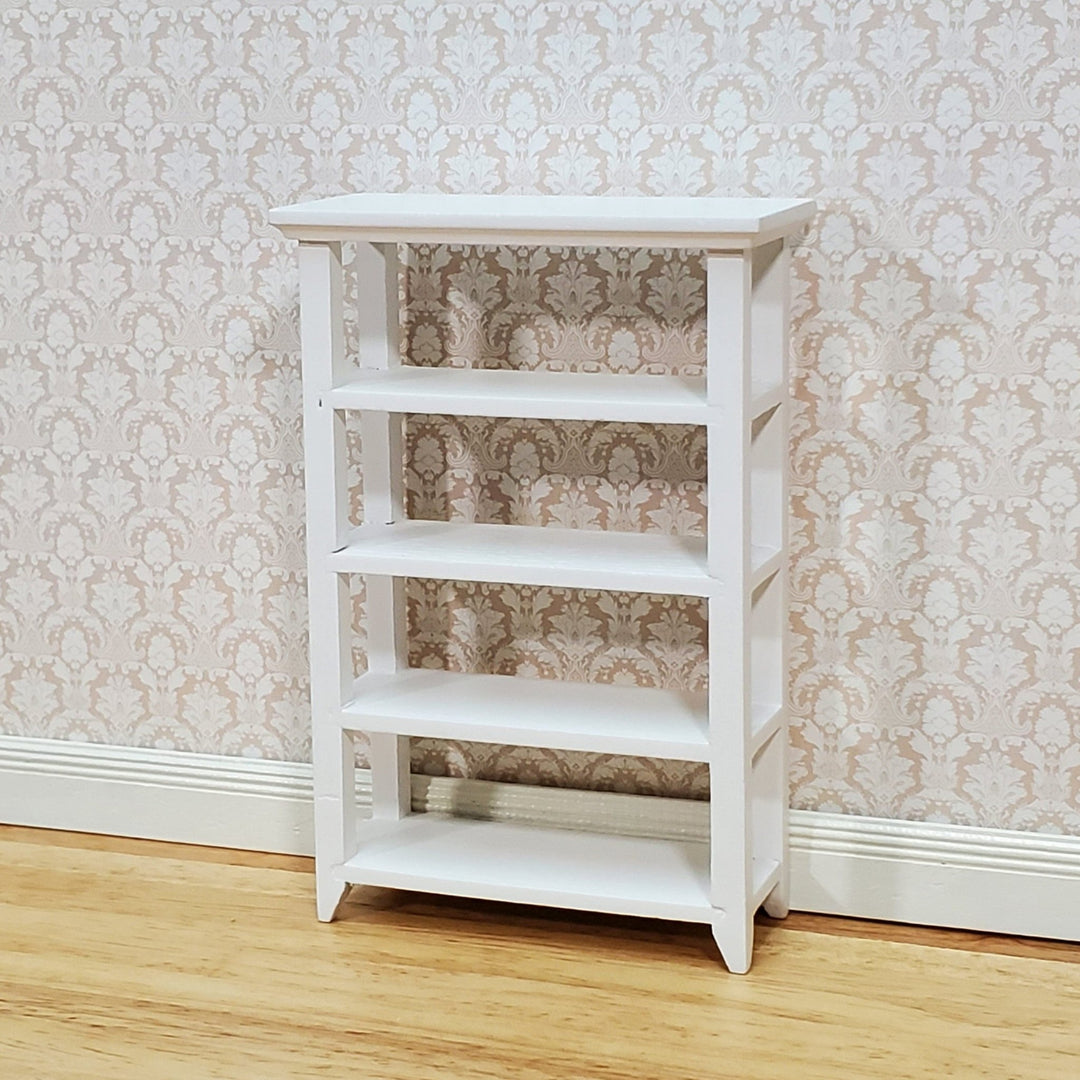 Dollhouse Shelves White Standing Open Back 1:12 Scale Furniture Bookshelf - Miniature Crush