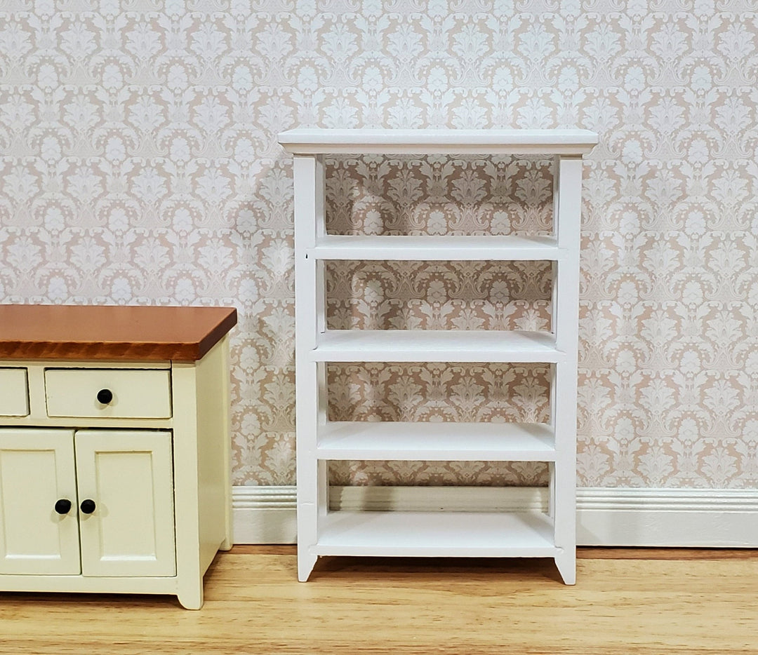 Dollhouse Shelves White Standing Open Back 1:12 Scale Furniture Bookshelf - Miniature Crush
