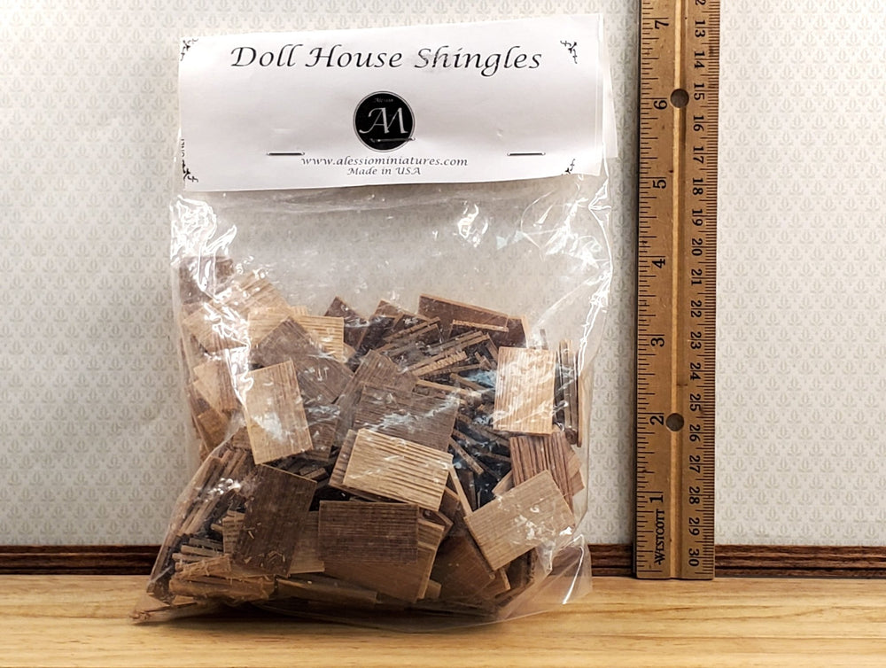 Dollhouse Shingles Small Bag Cedar Wood 1:12 Scale 200 pieces Alessio Miniatures - Miniature Crush