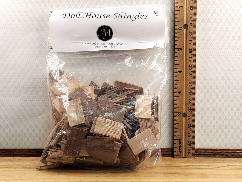 Dollhouse Shingles Small Bag Cedar Wood 112 Scale 200 pieces Alessio
