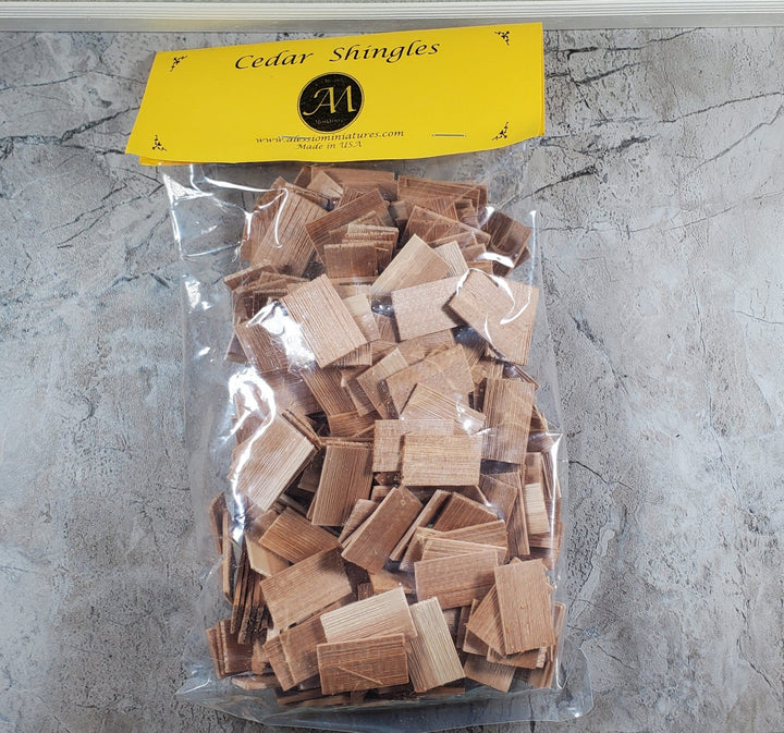 Dollhouse Shingles Small Bag Cedar Wood Square 250 pieces Alessio Miniatures - Miniature Crush