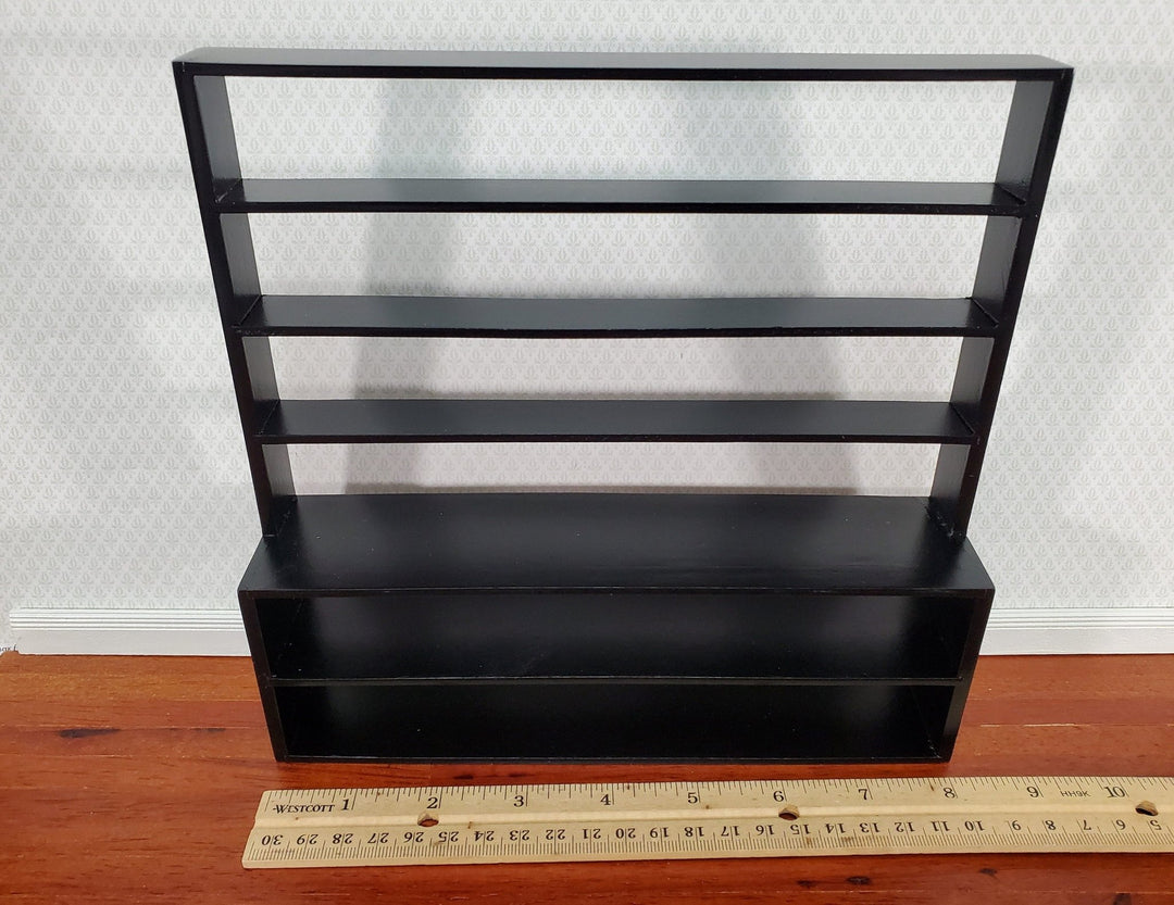 Dollhouse Shop Store Shelves Shelving Black Wood Large 1:12 Scale Miniatures - Miniature Crush