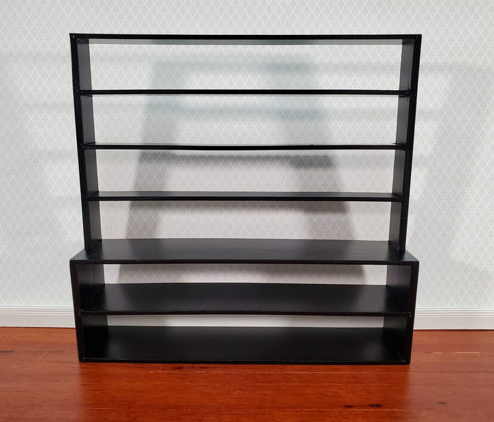 Dollhouse Shop Store Shelves Shelving Black Wood Large 1:12 Scale Miniatures - Miniature Crush