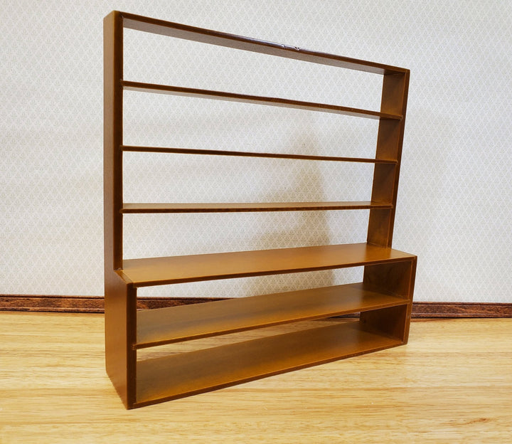 Dollhouse Shop Store Shelves Shelving Walnut Finish Wood Large 1:12 Scale Miniatures - Miniature Crush