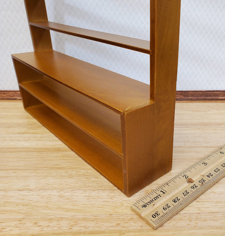 Dollhouse Shop Store Shelves Shelving Walnut Finish Wood Large 1:12 Scale Miniatures - Miniature Crush