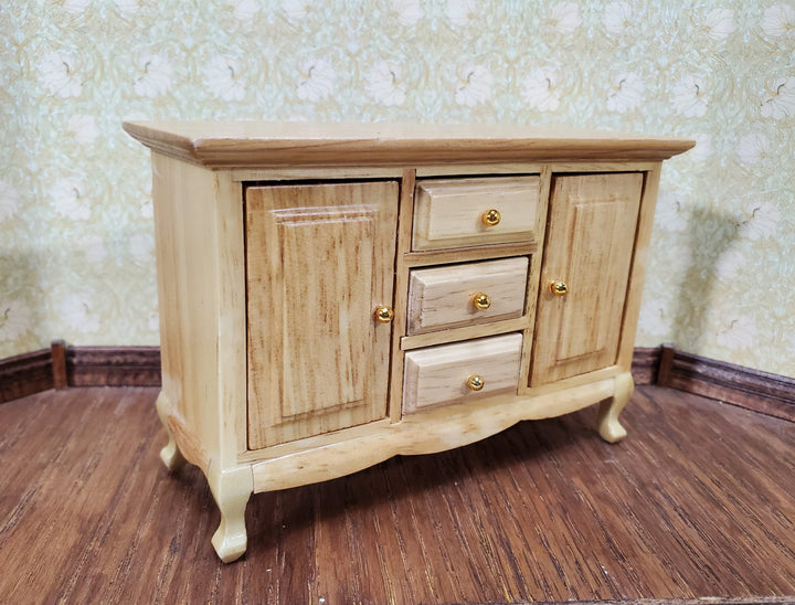 Dollhouse Side Board Buffet Dresser Light Oak Finish 1:12 Scale Furniture - Miniature Crush