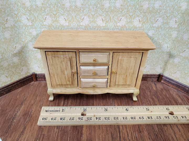 Dollhouse Side Board Buffet Dresser Light Oak Finish 1:12 Scale Furniture - Miniature Crush