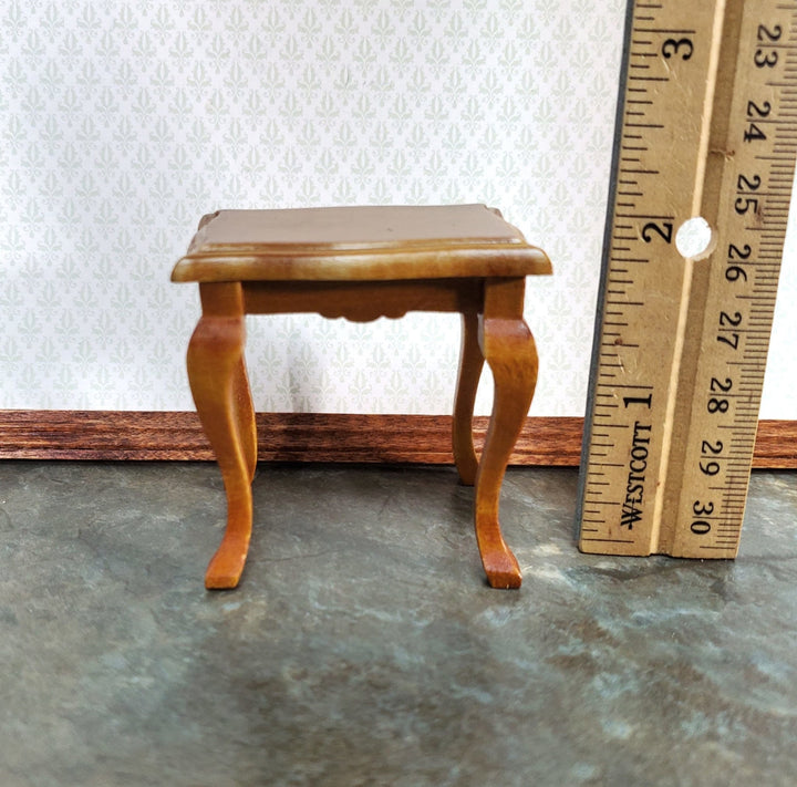 Dollhouse Side or End Table Curvy Top Walnut Fancy 1:12 Scale Miniature Wood Furniture - Miniature Crush