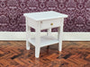 Dollhouse Side Table Night Stand with Drawer 1:12 Scale Miniature Furniture White Finish