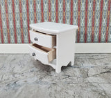 Dollhouse Side Table or Nightstand with 2 Drawers White 1:12 Scale Miniature Furniture - Miniature Crush