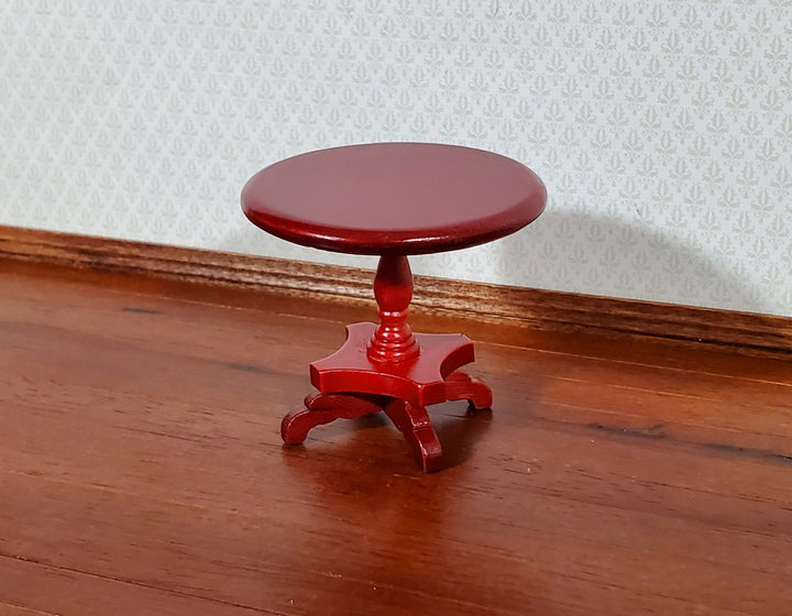 Dollhouse Side Table Small Round End Table Mahogany 1:12 Scale Miniature Furniture - Miniature Crush