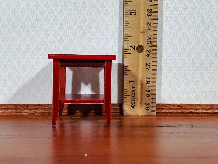 Dollhouse Side Table with Shelf Modern Style Mahogany Finish 1:12 Scale Miniature Furniture - Miniature Crush