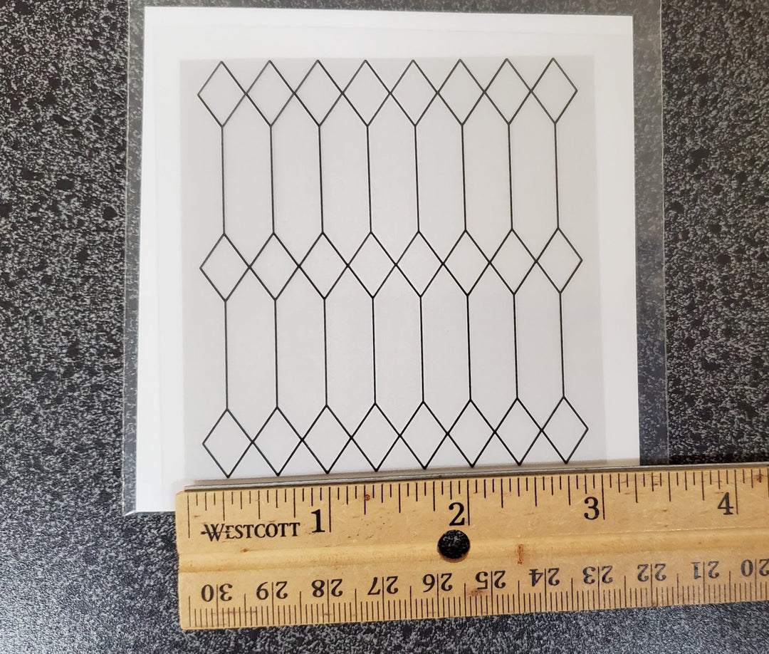 Dollhouse Simulated Diamond Window Panes Insert Tudor Gothic 1:12 Scale Miniature - Miniature Crush