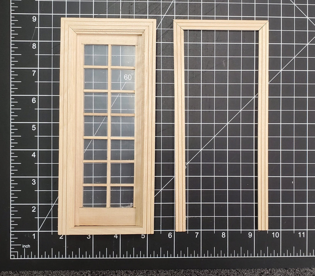 Dollhouse Single French Door Interior or Exterior 14 Pane 1:12 Scale Miniature - Miniature Crush