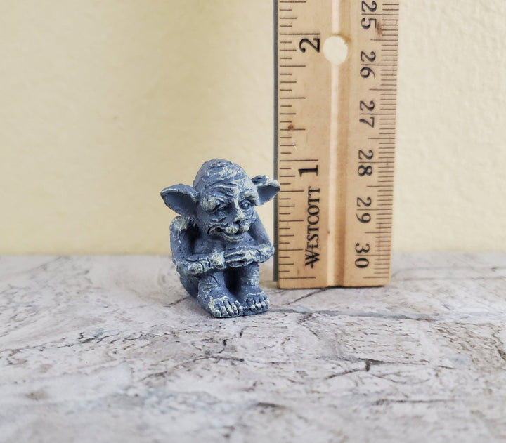 Dollhouse Sitting Gargoyle Goblin for Garden Large 1:12 Scale Miniature 1 1/4" Tall - Miniature Crush