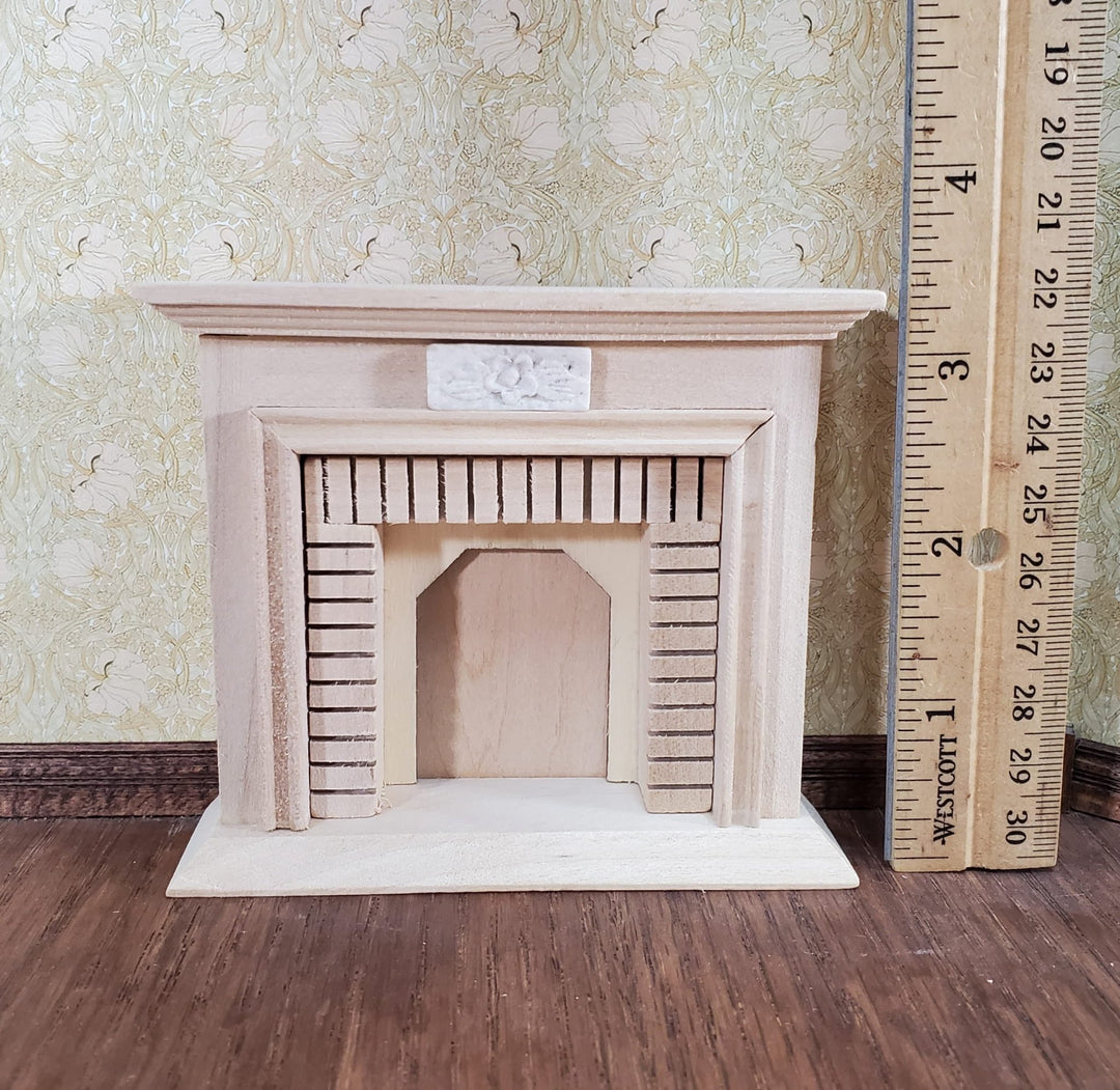 Dollhouse Small Fireplace Miniature Furniture DIY Unpainted Wood - Miniature Crush