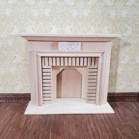 Dollhouse Small Fireplace Miniature Furniture DIY Unpainted Wood - Miniature Crush