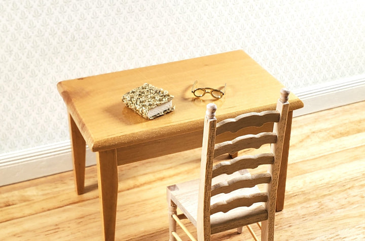 Dollhouse Small Table Kitchen Dining Room Light Oak 1:12 Scale Miniature - Miniature Crush