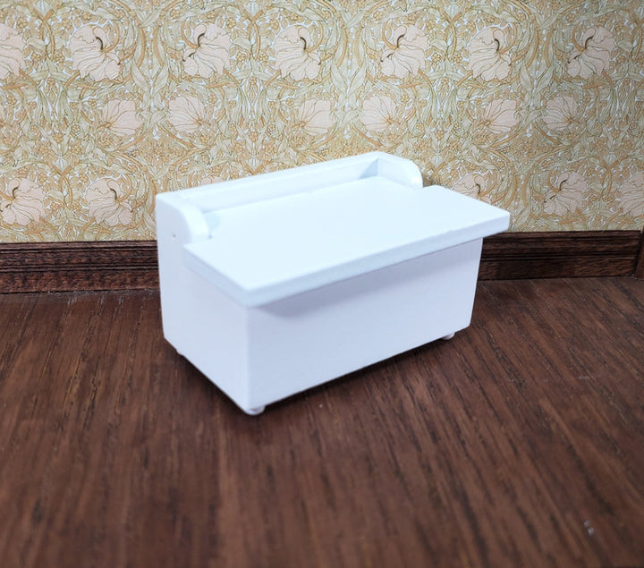 Dollhouse Small Toy Chest White Wood Trunk 1:12 Scale Nursery Furniture - Miniature Crush
