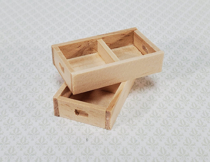 Dollhouse Small Wood Crates for Fruits or Vegetables x2 1:12 Scale Miniature - Miniature Crush