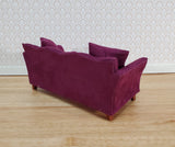 Dollhouse Sofa Couch Plum Burgundy Modern Style 1:12 Scale Miniature Furniture - Miniature Crush
