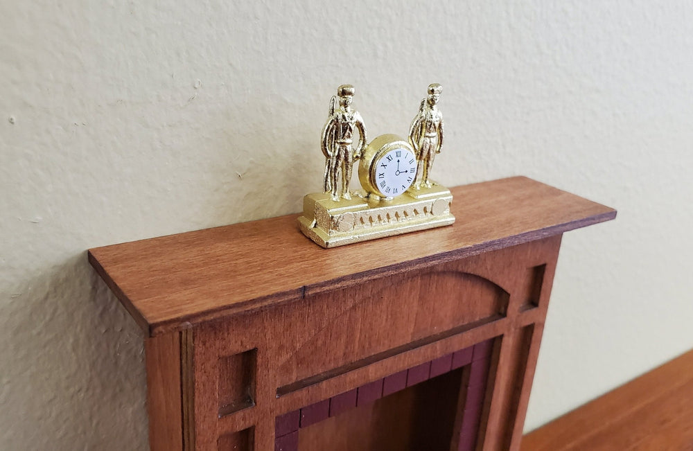 Dollhouse Soldier Mantle Clock Gold 1:12 Scale Miniatures Decor - Miniature Crush