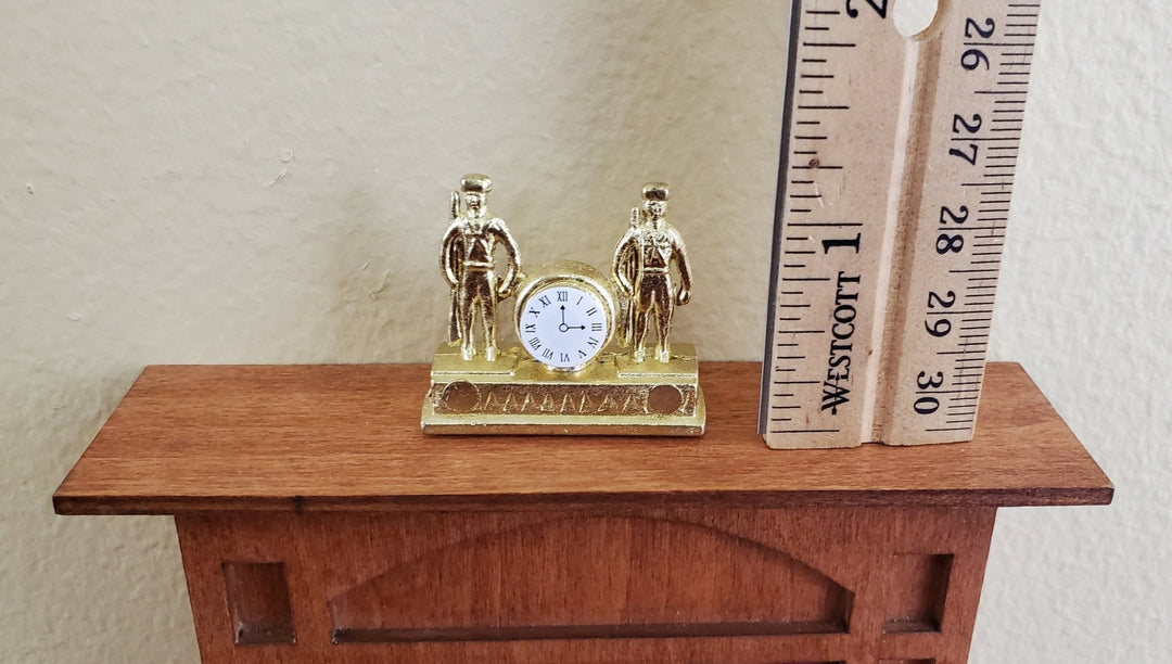Dollhouse Soldier Mantle Clock Gold 1:12 Scale Miniatures Decor - Miniature Crush