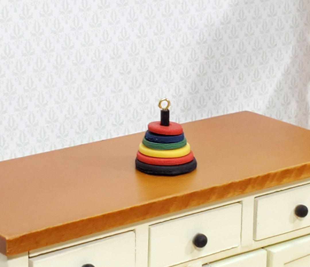 Dollhouse Stacking Ring Toy Wood 1:12 Scale Miniature Nursery - Miniature Crush