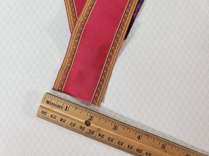 Dollhouse Stair Runner Red & Gold Carpet 19" Long 1:12 Scale Miniature - Miniature Crush