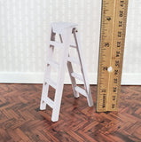 Dollhouse Step Ladder 4" Tall Wood Folds White 1:12 Scale Miniature Accessories - Miniature Crush