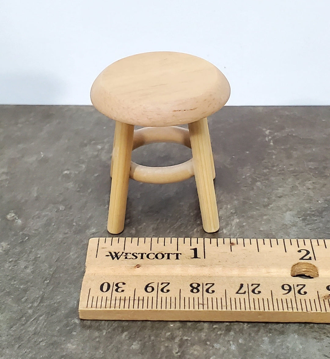 Dollhouse Step Stool Short Light Oak Finish Wood 1:12 Scale Miniature Furniture 1 1/2" - Miniature Crush