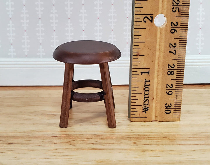 Dollhouse Step Stool Short Walnut Finish Wood 1:12 Scale Miniature Furniture 1 1/2" - Miniature Crush