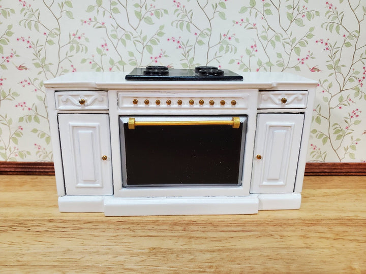 Dollhouse Stove Oven Cabinet White 1:12 Scale Miniature Kitchen Cupboard - Miniature Crush