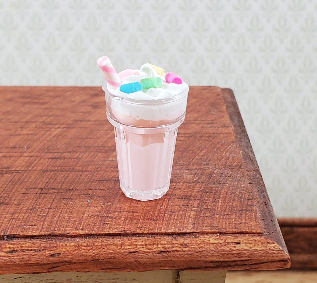 Dollhouse Strawberry Shake Fruit Smoothie Ice Cream Treat 1:12 Scale Miniature - Miniature Crush