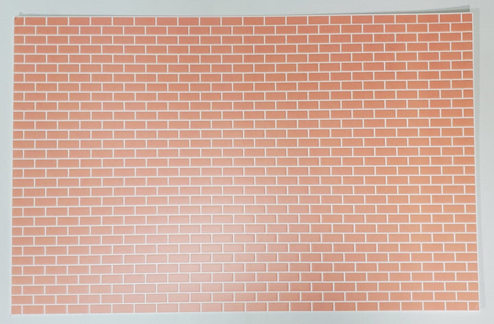 Dollhouse Subway Wall Tile Dark Pink Salmon Embossed 1:12 Scale World Model - Miniature Crush
