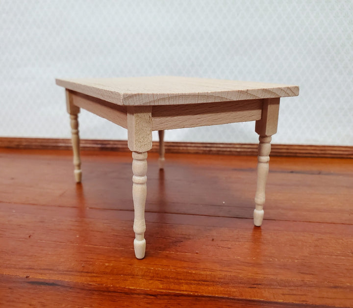 Dollhouse Table Kitchen or Dining Room Unpainted Wood 1:12 Scale Miniature Furniture - Miniature Crush