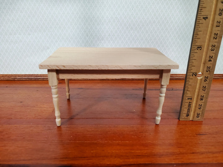 Dollhouse Table Kitchen or Dining Room Unpainted Wood 1:12 Scale Miniature Furniture - Miniature Crush