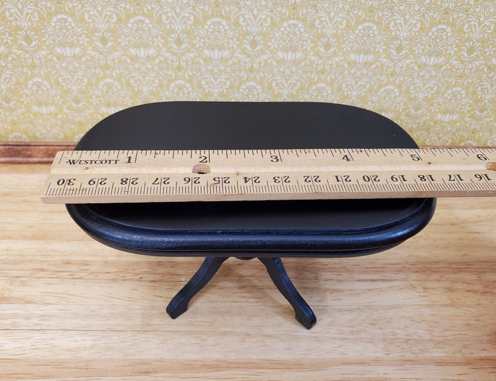 Dollhouse Table Oval Wood Black Finish 1:12 Scale Miniature Kitchen Dining Room - Miniature Crush