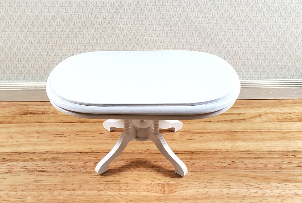 Dollhouse Table Oval Wood White Finish 1:12 Scale Miniature Kitchen Dining Room - Miniature Crush