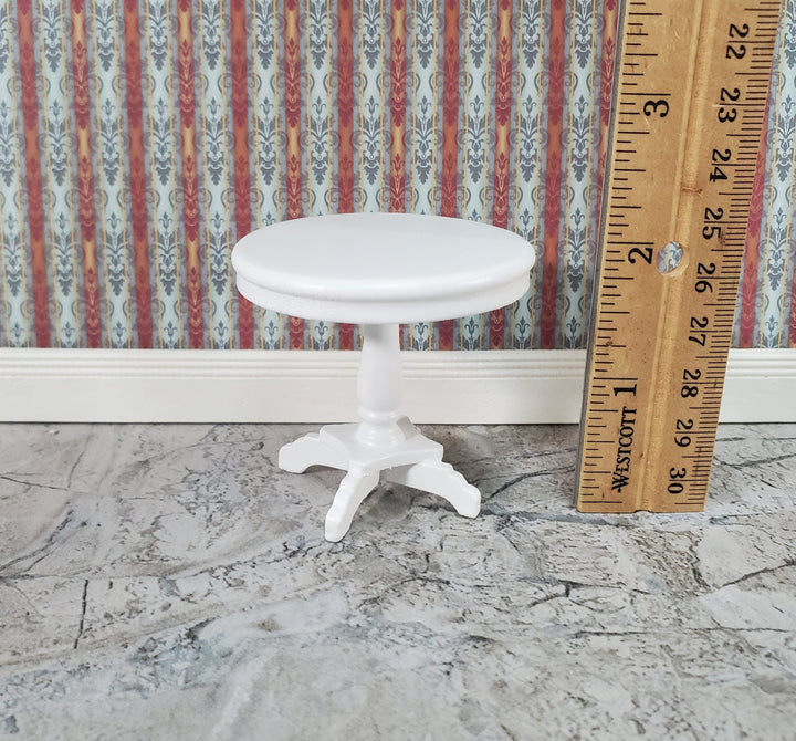 Dollhouse Table White Small Round Side End Table 1:12 Scale Miniature Furniture - Miniature Crush