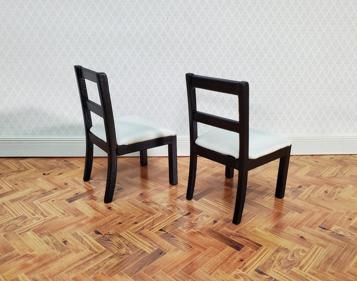 Dollhouse Table with 4 Chairs Black & White 1:12 Scale Dining Room Miniatures Furniture - Miniature Crush