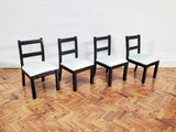 Dollhouse Table with 4 Chairs Black & White 1:12 Scale Dining Room Miniatures Furniture - Miniature Crush