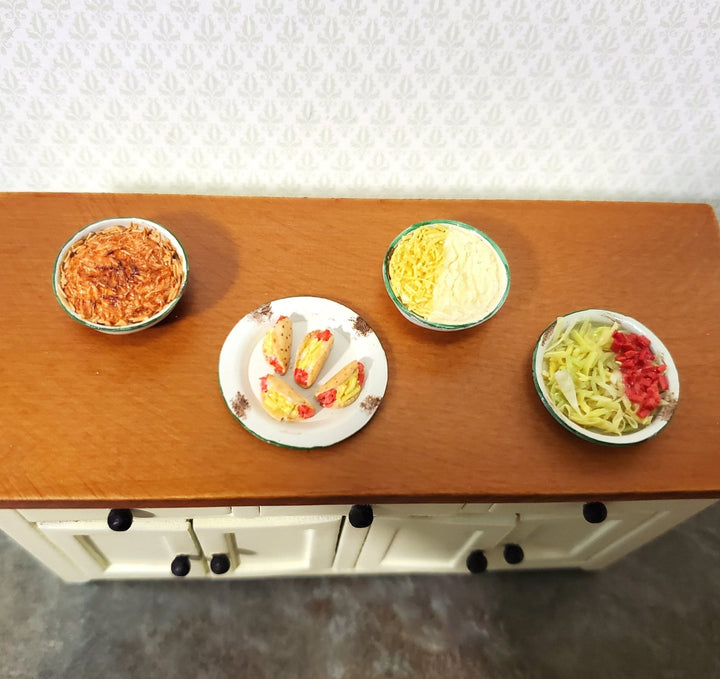 Dollhouse Taco Making Food Dishes Cheese Beans 1:12 Scale Food Miniature Kitchen Falcon - Miniature Crush