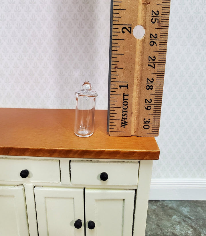 Dollhouse Tall Candy Jar Empty Glass with Lid for Treats or Pasta 1:12 Scale Miniature - Miniature Crush