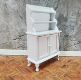 Dollhouse Tall Hutch Cabinet with Shelves Wood with a White Finish 1:12 Scale Miniature Furniture - Miniature Crush
