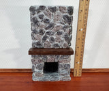 Dollhouse Tall Stone Fireplace Gray Fieldstone Ceiling Height 1:12 Scale Miniature - Miniature Crush
