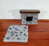Dollhouse Tall Stone Fireplace Gray Fieldstone Ceiling Height 1:12 Scale Miniature - Miniature Crush
