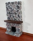 Dollhouse Tall Stone Fireplace Gray Fieldstone Ceiling Height 1:12 Scale Miniature - Miniature Crush
