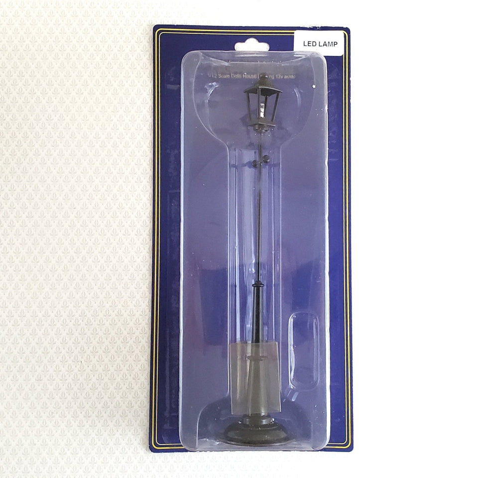 Dollhouse Tall Street Lamp LED Battery Light Metal Large 7 3/4" 1:12 Scale Miniature - Miniature Crush