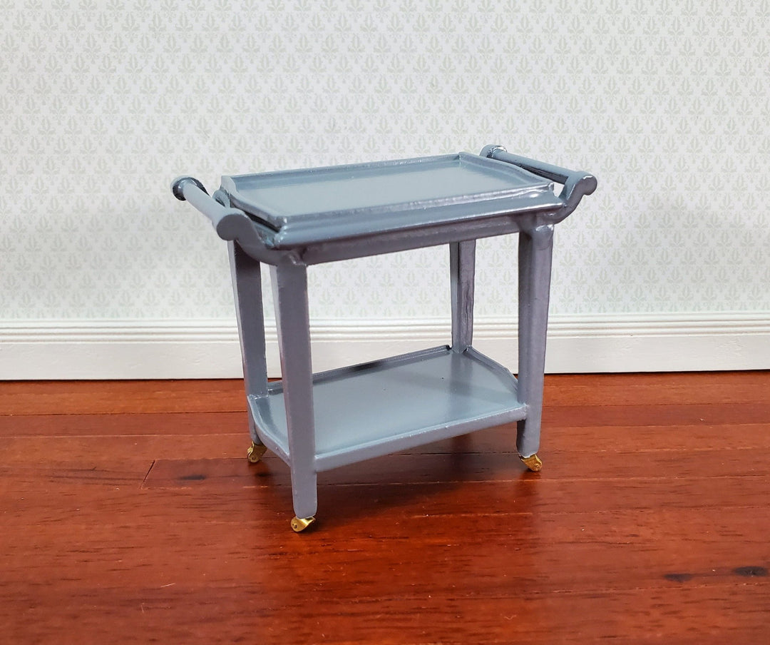 Dollhouse Tea Cart Two Tiered Serving Trolley for Tea or Food GRAY 1:12 Scale Miniature Furniture - Miniature Crush